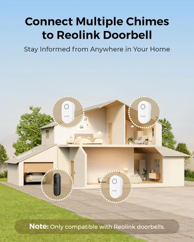 Vista 3 de Reolink Timbre digital, solo compatible con Reolink Video Doorbell V2, fácil de conectar y usar, control remoto a través de la aplicación, múltiples
