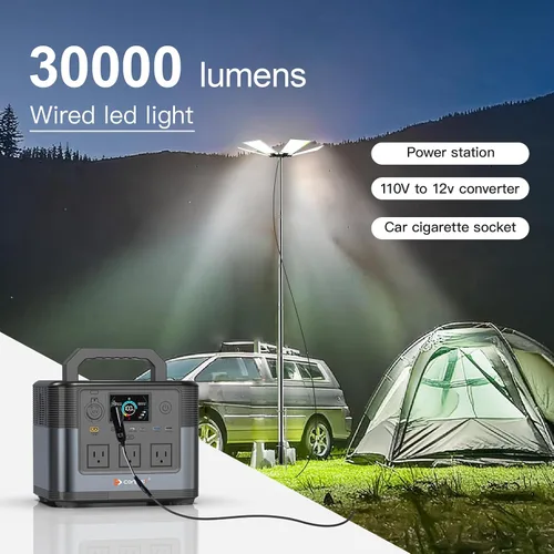 Vista 8 de CONPEX Altra luces LED telescópicas de camping, iluminación LED portátil para acampar al aire libre con control remoto y manual, soporte de 12V CC