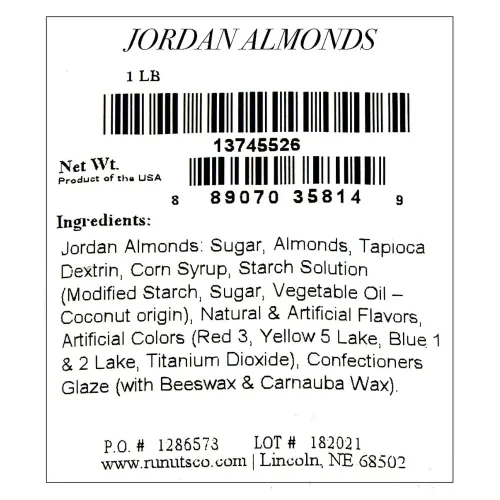 Vista 4 de Almendras Jordan (bolsa a granel de 1 libra) Deliciosas nueces de caramelo para fiestas, bodas y más (azul claro)