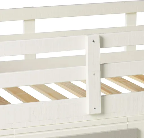 Vista 7 de DONCO Kids Sweet Dreams - Cama tipo loft baja con acabado blanco y gris