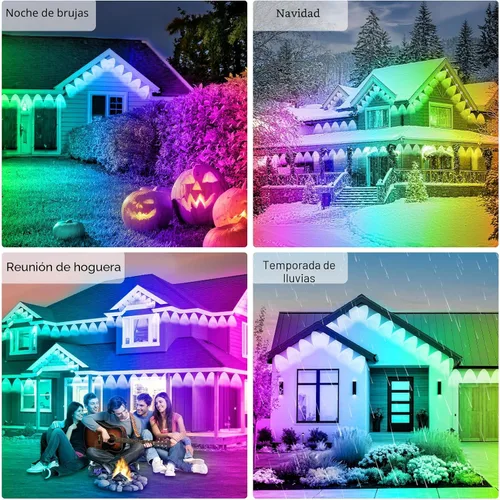 Vista 7 de FBZ Luces RGB permanentes para exteriores de 300 pies - IP67 impermeable con control remoto de aplicación inteligente, modos de escena de bricolaje