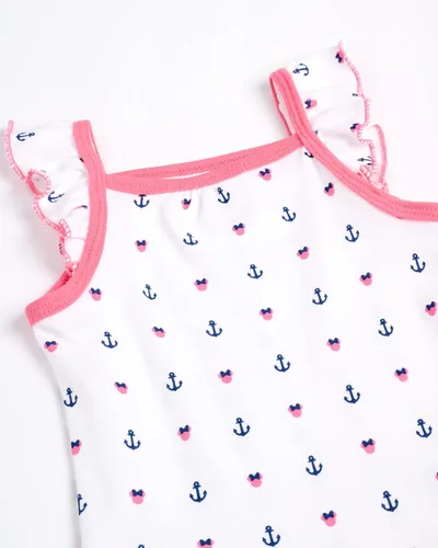 Vista 3 de Disney Body de Minnie Mouse para bebés y niñas Paquete de 3 mamelucos de pelo fácil cambio de pañales Multi