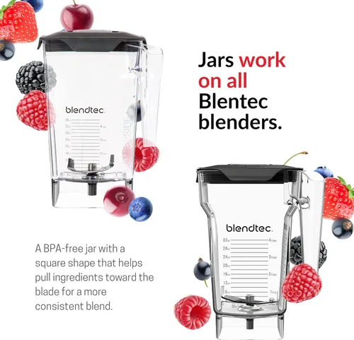 Vista 3 de Blendtec Licuadora Classic 570 y tarro de licuadora WildSide+ de 90 oz - Batidora de cocina - Negro
