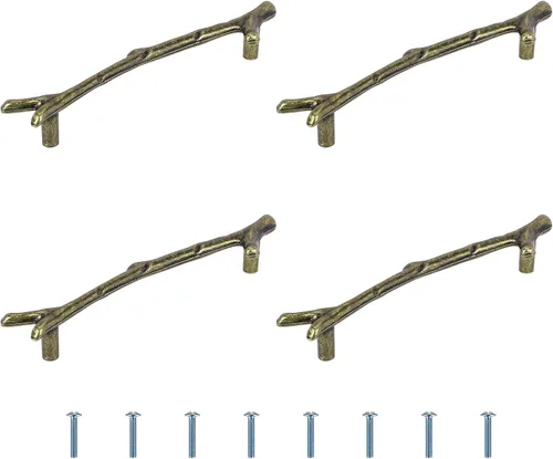 Vista 11 de Gartful Asas para bandeja de resina, paquete de 4 manijas de metal con forma de ramas de 4.724 in con juego de tornillos para molde de silicona