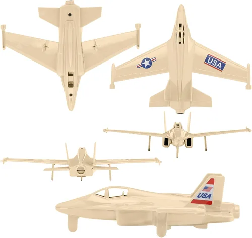 Vista 3 de TimMee Prop Plane & Fighter Jet - Desert Tan Plastic Army Men Aviones fabricados en Estados Unidos