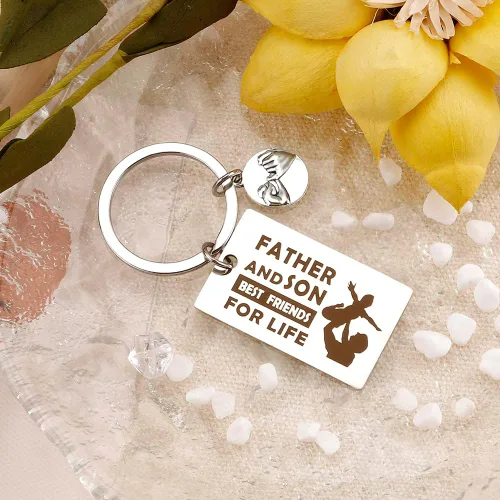 Vista 4 de OALCQ Regalos para padres de hija, regalo para papá, llavero para padres, regalo de niños, regalos para papá