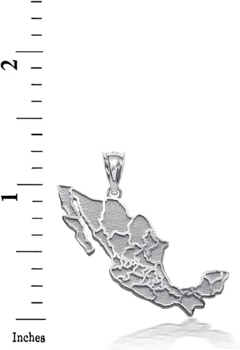 Vista 2 de Claddagh Gold Collar con colgante de plata de ley 925 con mapa de país mexicano de México, no aplica