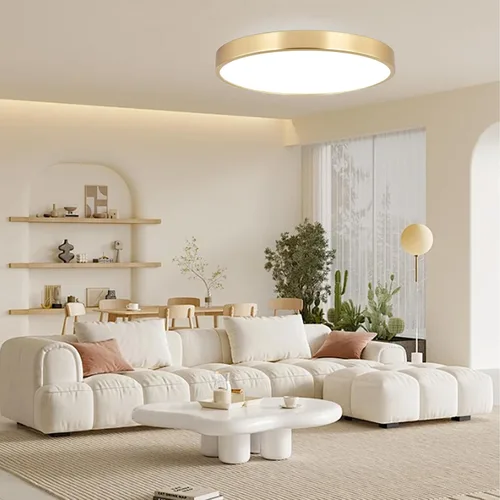 Vista 8 de SOTTAE Lámpara de techo LED de metal dorado cepillado de 12 pulgadas, 3000-5000 K, 20 W, delgada, redonda, moderna, de perfil bajo, para dormitorio