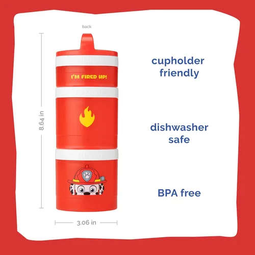 Vista 2 de Whiskware PAW Patrol - Contenedores apilables para bebés, niños y niños pequeños, 3 tazas apilables para aperitivos para la escuela y los viajes
