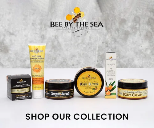 Vista 6 de Bee by the Sea Crema corporal natural de espino amarillo y miel (2.5 oz, 2 unidades)