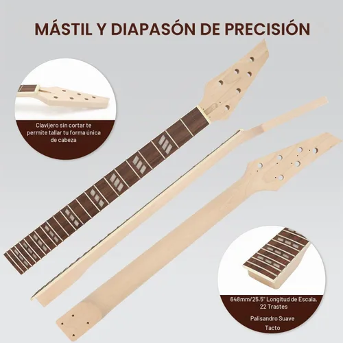Vista 4 de Kit de guitarra para principiantes, cuerpo de tilo con tapa