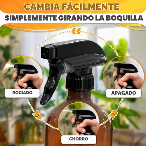 Vista 5 de Paquete de 4 boquillas de pulverización para botellas, tubo de ajuste para 4 Pcs Negro
