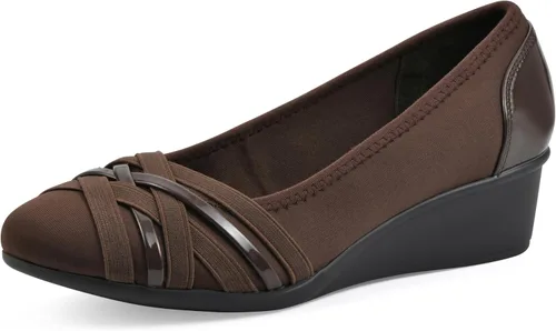 Vista 11 de Cliffs de White Mountain - Zapatos con cuña de ballet con acolchado para mujer Bowie Negro/Nylon