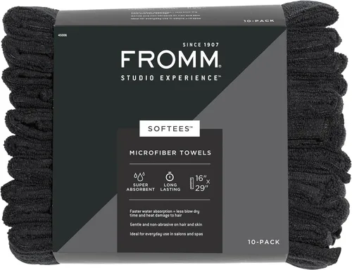 Vista 9 de Toallas de microfibra Fromm Softees para peluqueros, barberos, spa, gimnasio en Aqua, 16" por 29", 10 unidades. Toalla perfecta para el cuidado