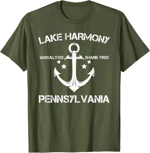 Vista 51 de Playera divertida de Lago Harmony Pennsylvania para acampada o pesca Negro