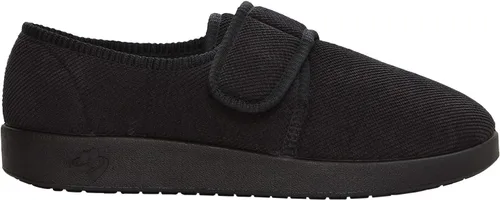 Vista 3 de Silverts Men's Adjustable Wide Fit Slippers, Easy Closure Non-Slip Negro/Negro