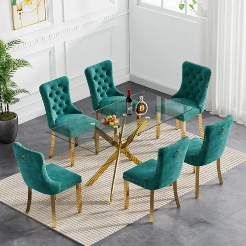 Vista 72 de Juego de mesa de comedor de cristal plateado moderno de 47 pulgadas para 2, juego de mesa de comedor de cocina redonda de 3 piezas con patas