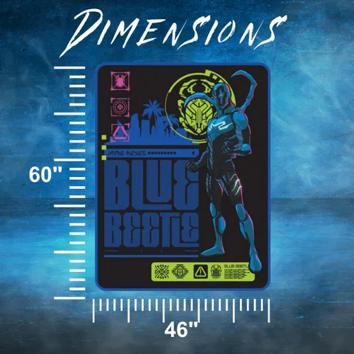 Vista 6 de WB Blue Beetle Movie - Manta súper suave de micro raschel para niños, 46 x 60 pulgadas, (producto oficial con licencia) por Franco