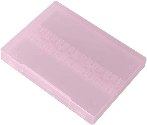 Vista 7 de TOPINCN Caja de almacenamiento moderna de broca de uñas de 14 agujeros rosa para salón de arte de uñas y uso doméstico