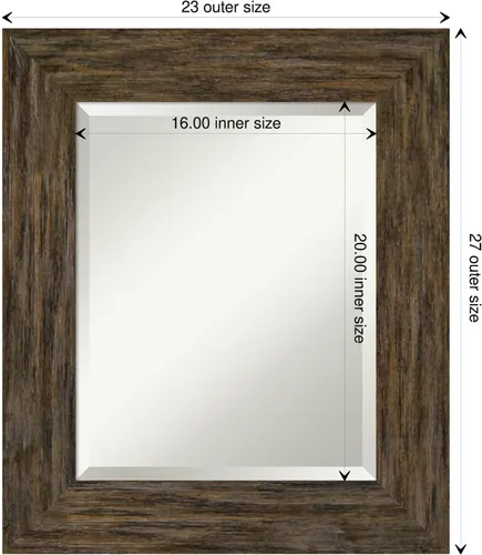 Vista 4 de Amanti Art Bathroom Mirror for Over Sink, Vanity Mirror, Wood Frame, Hangs Horizonally and Vertically, Bathroom Wall Decor, Beveled Edge