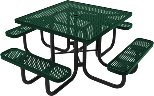 Vista 98 de COATEDOUTDOORFURNITURE Mesa de picnic cuadrada de 46 pulgadas, expandida, color negro