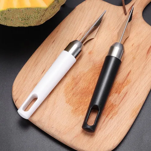 Vista 8 de VILLCASE 2 cuchillos de acero inoxidable para tallar frutas, en forma de V, grabado de alimentos, herramienta de corte para el hogar, cocina, mesa