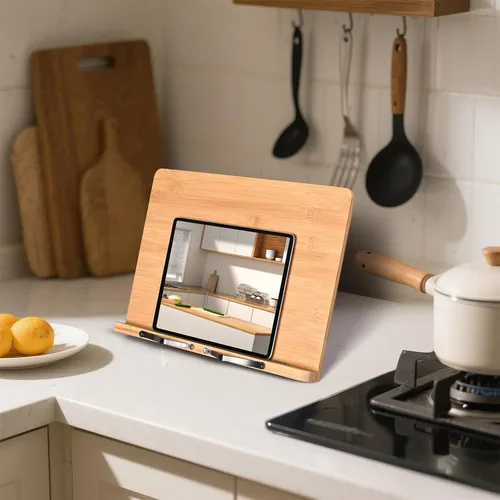 Vista 5 de Soporte de tableta extra grande para escritorio, soporte ajustable para tabletas de pantalla táctil