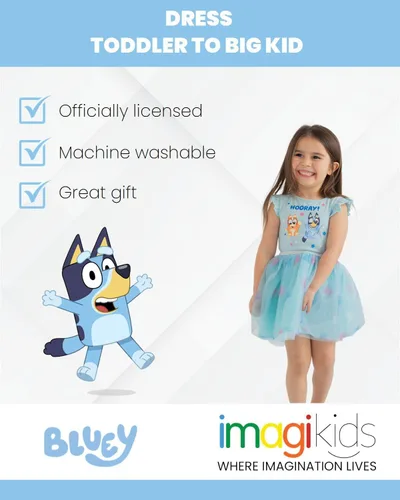 Vista 4 de Bluey Bingo Vestido para niñas de niño pequeño a niño grande
