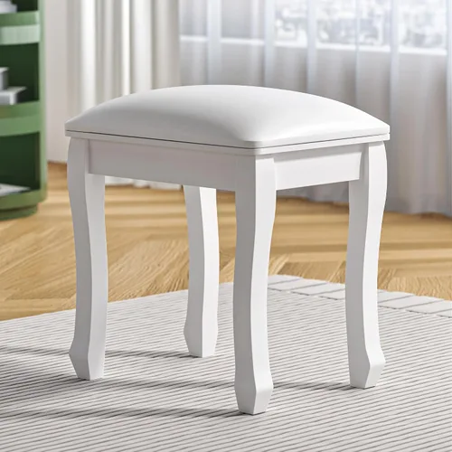 Vista 7 de Taburete cuadrado para tocador, banco de maquillaje de algodón de alta elasticidad, moderno taburete acolchado para piano para sala de maquillaje