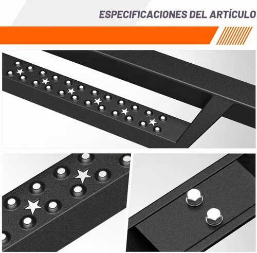 Vista 6 de Estribos de barras Nerf de 2.75 pulgadas, color negro, compatibles con Chevy Silverado/GMC Sierra Extended Cab (par)