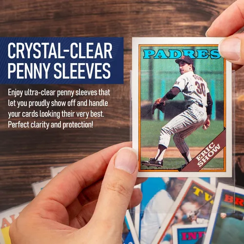 Vista 7 de Premium Penny Sleeves for Trading Cards Soft Trading Card Sleeves for Baseball Cards, Ultra Clear Plastic Pro Sports Card Sleeve, Football, MTG