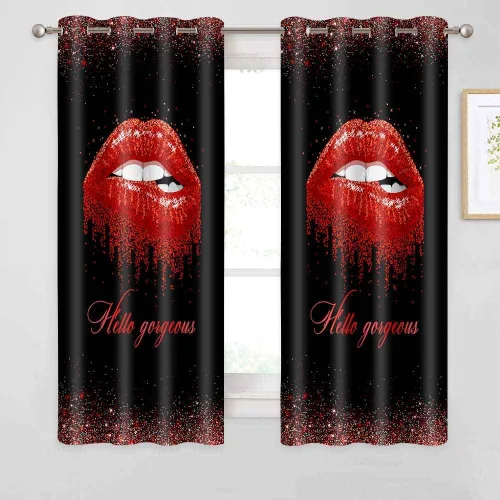 Vista 21 de CLZYSP554 - Cortinas de labios para dormitorio, cortinas opacas con aislamiento térmico para oscurecer la habitación, cortinas opacas para Dorado