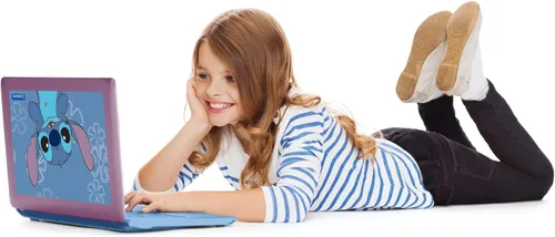 Vista 4 de Lexibook, Disney Stitch, portátil bilingüe y educativo español/inglés, juguete para niños, 170 actividades para aprender, jugar juegos y música