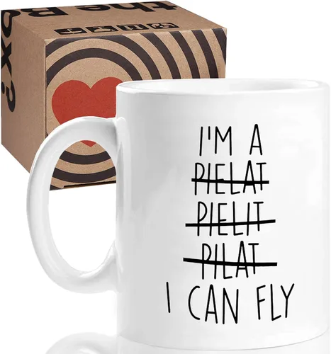 Vista 8 de Aurahouse Divertidos regalos de aviación de piloto para hombres y mujeres, taza con la frase "I Can Fly", regalo de piloto de aviones para niños