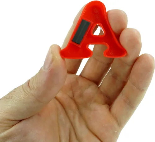 Vista 2 de JA-RU Juego de letras magnéticas (1 paquete de letras ABC) letras de plástico coloridas. Imanes de refrigerador para niños y niños pequeños.