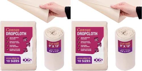 Vista 20 de CCS Lona Protectora de Lona para Pintura – Lona Duck de Algodón Multiusos para Cortinas, Manteles, Telones de Fondo – Cubierta de Piso y Protector