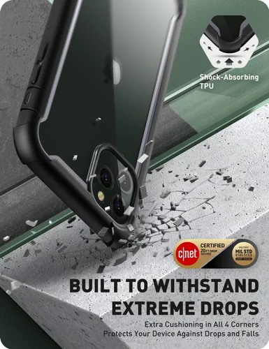 Vista 3 de i-Blason Ares - Funda para iPhone 11 Pro Max (2019), funda de doble capa resistente con parachoques transparente y protector de pantalla integrado