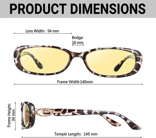 Vista 4 de Gafas de conducción nocturna para mujer, antirreflejos, polarizadas, fotocrómicas, visión nocturna, leopardo