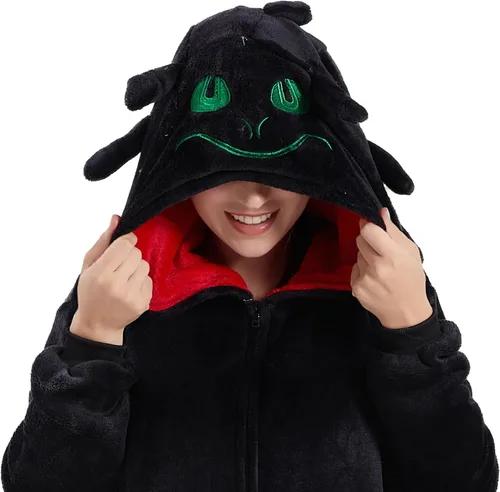 Vista 2 de Pijama unisex para adultos, disfraz de franela para Halloween