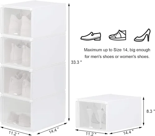 Vista 2 de Towallmark Organizador de zapatos, caja de exhibición plegable transparente de zapatillas, material de pp, contenedores de zapatos de acrílico