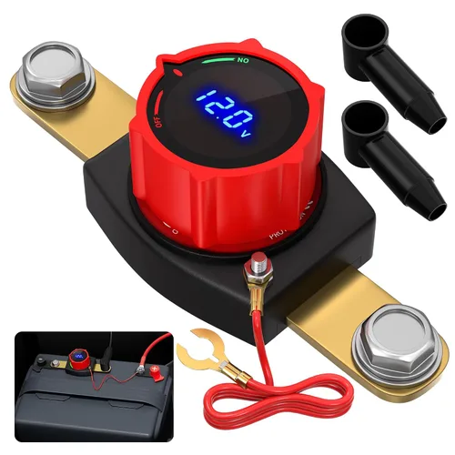 Vista 8 de Joinfworld Interruptor de desconexión de batería de poste lateral, 12 V-48 V, 275 A, impermeable, interruptor de corte de batería marina, 12