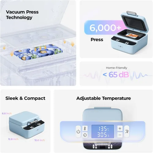 Vista 7 de HTVRONT Máquina de Prensa de Calor para Fundas de Teléfono Compatible con Android -H17 Máquina de Prensa de Calor al Vacío para Fundas de Teléfono