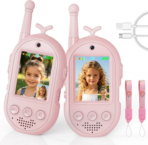 Vista 13 de Walkie Talkies de video para niños - Paquete de 2 recargables Azul
