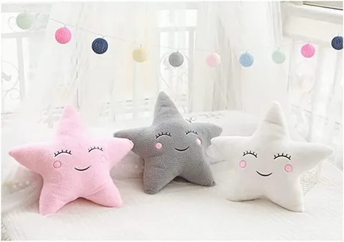 Vista 3 de Almohada de estrella, luna, nube, decoración de habitación fresca, cojín para cama (estrella 19.5 x 19.5 pulgadas/19.7 x 19.7 in, gris)