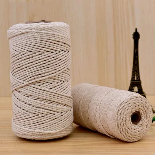 Vista 6 de Hemoton Cordón de hilo de algodón: cuerda de macramé, cuerda de macramé, tapiz de hilo de algodón, cuerda de macramé para colgar plantas