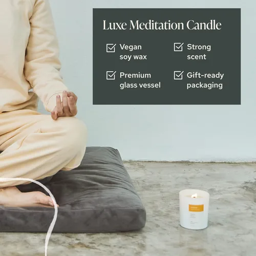 Vista 4 de Mindful Modern Natural Awaken Candle Aroma de jengibre y hierba de limón Aromaterapia para aliviar el estrés, meditación, yoga, curación