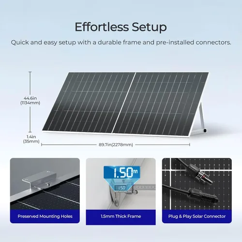 Vista 8 de Renogy - Panel solar bifacial (4 unidades, 590 W, tipo N 16BB, 25% de alta eficiencia)