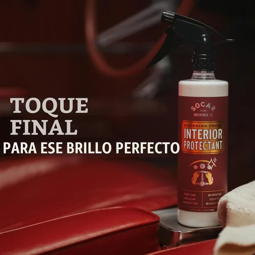 Vista 3 de SOCAR Finishing Touch Protector de Interiores - 16 onzas líquidas, acondicionador de grado profesional para plástico, vinilo y cuero. Restaura