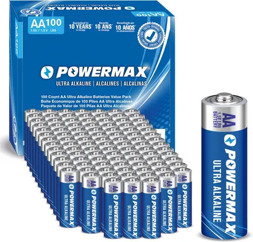 Vista 9 de Powermax 12 pilas AA dobles, paquete de ampollas alcalinas de larga duración para el hogar y la oficina, 10 años de vida útil