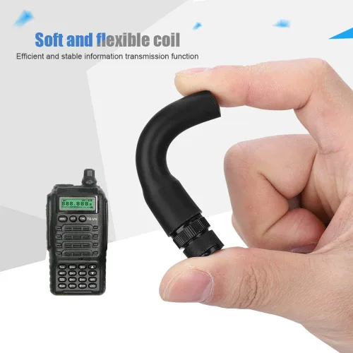 Vista 5 de Antena de radio suave VHF UHF 136-174MHz 144MHz-430MHz Radio bidireccional Walkie Talkie de alta ganancia BNC compatible con TK300 TK320 para radios